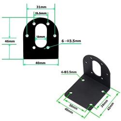 Befenybay 4PCS Black 37mm Diameter Motor Mounting Bracket + 4PCS 6mm Brass Hex Coupling with Screws (37mm)