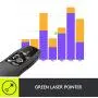 Logitech Professional Presenter R800, Wireless Presentation Clicker Remote with Green Laser Pointer and LCD Display, Black