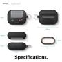 elago AW5 Compatible with Airpods Pro Case, Classic Handheld Game Console Design Case with Keychain, Durable Silicone Construction [US Patent Registered] [Black]