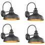 Bestshared Farmhouse Wall Mount Lights, Gooseneck Barn Light, Outdoor Wall Lantern for Porch with Black Finish and Contrast Color Interior