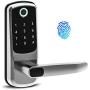 Smart Lock, CATCHFACE Digital Electronic Bluetooth Front Door Smart Lock with Fingerprint App Code and IC Card Mechanical Key,Keyless Entry Door Lock for Home Office Apartment Garage School Airbnb
