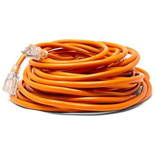 WEN PC1123 100 ft. 12-Gauge Heavy-Duty SJTW Outdoor 12/3 Extension Cord with NEMA 5-15R Light-Up Power Outlet