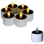 Gedengni Electronic Solar Power LED Lamp Nightlight Amber Flickering Flameless Candles for Outdoor Camping Emergency Indoor Party Decoration - 6pcs