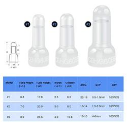 Nilight - 50036R Closed End Crimp Terminal 300 pcs 22-16/16-14/12-10 Gauge Nylon Wire Connector Kit,2 Years Warranty