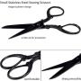 BIHRTC Small Embroidery Scissors 5 Inch Black Scissors Stainless Steel Handled Professional Dressmaking Sewing Scissors Shears for Fabric Needlework Art Work Offic Craft Scissors
