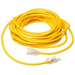Coleman Cable 01789 10/3 Insulated Outdoor Extension Cord with Lighted End, 100-Foot
