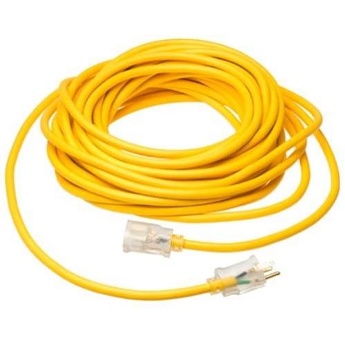 Coleman Cable 01789 10/3 Insulated Outdoor Extension Cord with Lighted End, 100-Foot