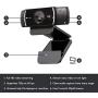 Logitech C922x Pro Stream Webcam – Full 1080p HD Camera