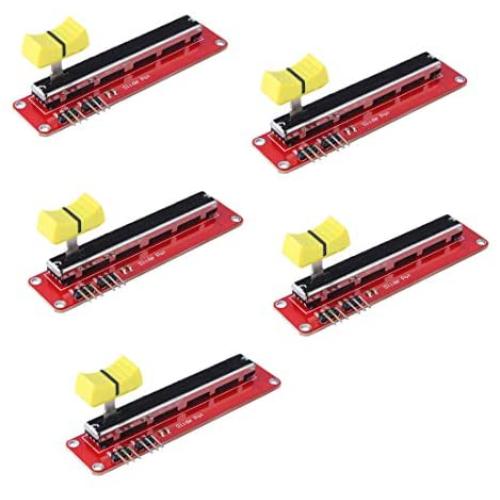 HiLetgo 5pcs 10K Logarithmic Slide Potentiometer Log Slide Pot Potentiometer Module Dual Output for Arduino AVR Electronic Block