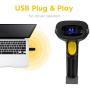 NADAMOO Wireless Barcode Scanner 328 Feet Transmission Distance USB Cordless 1D Laser Automatic Barcode Reader Handhold Bar Code Scanner with USB Receiver for Store, Supermarket, Warehouse