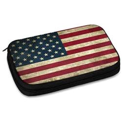 American Flag Electronic Organizer Compact Travel Cable Organizer Bag Pouch