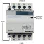 50 Amp 4 Pole Contactor Normally Open (N/O) 120V Coil, 32A Motor, IEC 63A, 60A DIN