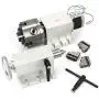 Rotational 4th Axis A axis Rotary table Fourth axis 3 Jaw Chuck Gapless harmonic reducer gearbox stepper motor K11-100mm dividing head with 65mm Tailstock for CNC Router Engraving Milling Machine