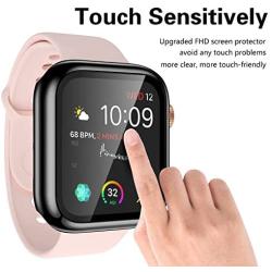 【3 Pack】 Easuny Design for Apple Watch Case 38mm Series 3 2 1 with Built-in Glass Screen Protector - Overall Protective Hard Cover Accessories for iWatch Women Men,Black Black Black