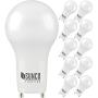 Sunco Lighting 10 Pack A19 LED Bulb, 9W=60W CFL Replacement, 6000K Daylight Deluxe, 800 LM, Dimmable, Twist and Lock GU24 Pin Base, Indoor Light - UL
