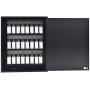 Acrimet Key Cabinet Organizer 24 Positions with Lock (Wall Mount) (24 Smoke Tags Included) (Black Cabinet)
