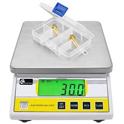 CGOLDENWALL 7.5kg x 0.1g Digital Precision Electronic Balance Laboratory Lab Scale Industrial Weighing and Counting Scale Table Top Scale g/ct/lb/oz/DWT/tl Multi-Units Switchable (7500g, 0.1g)