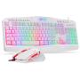 Redragon S101 Wired Gaming Keyboard and Mouse Combo RGB Backlit Gaming Keyboard with Multimedia Keys Wrist Rest and Red Backlit Gaming Mouse 3200 DPI for Windows PC Gamers (White)