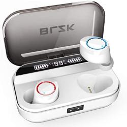 Wireless Earbuds 2020 Best Bluetooth Earbuds 5.0 Auto Pairing .Bluetooth Headset Built-in HD Noise Reduction Mic .3D Stereo Sound Earbuds Bluetooth Wireless Waterproof Touch Control for (White)