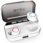 Wireless Earbuds 2020 Best Bluetooth Earbuds 5.0 Auto Pairing .Bluetooth Headset Built-in HD Noise Reduction Mic .3D Stereo Sound Earbuds Bluetooth Wireless Waterproof Touch Control for (White)