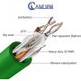 CAT6 Plenum Cable 1000ft (CMP) | Easy to Pull Fluke Tested Plenum Rated Wire | 23AWG Solid 550MHz, 4Pair 10Gigabit UTP Internet Cable, Available in Multi Colors (Green)