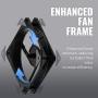 Cooler Master SickleFlow 120 V2 All-Black 120mm Square Frame Fan with Air Balance Curve Blade Design, Sealed Bearing, PWM Control for Computer Case & Liquid Radiator