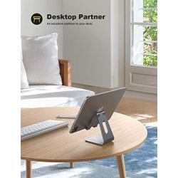 Tablet Stand Multi-Angle, Lamicall Tablet Holder: Desktop Adjustable Dock Cradle Compatible with Tablets Such As iPad Air Mini Pro, Phone XS Max XR X 6 7 8 Plus More Tablets (4-13 Inch) - Gray