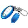 Key Fob Cover for Nissan Infiniti,Soft TPU Key Fob Case All-around Protector Plating Shell Fit Keyless Smart Remote Key of Nissan Aitime Rogue Sentra Maxima Murano Pathfinder Sedan Infiniti - Blue