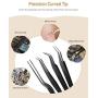 Precision Tweezers Set, ATMOKO 12 PCS ESD Tweezer Set, Anti-Static Stainless Steel Tweezers Kit Curved Tweezers for Craft, Jewelry, Electronics