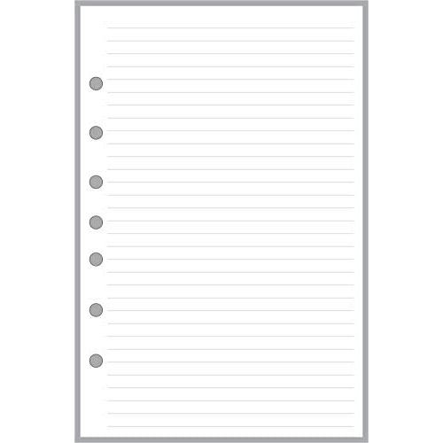 Classic Size Notes Insert with Simple Lines Spaced 1/4'', Sized and Punched with 7 Holes for Franklin Covey Classic Notebook (5.5'' x 8.5'')