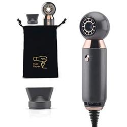 Professional Hair Dryer，800W Lightweight & Compact Blow Dryer， Powerful Flow Hair Dryers for Travel and Home，Concentrator Nozzle，Gray