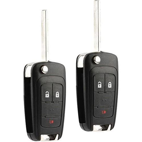 Car Key Fob Keyless Entry Remote Flip fits 2010-2017 Chevy Equinox, Sonic, Terrain (OHT01060512 3-btn), Set of 2 Car Key Fob Keyless Entry Remote Flip fits 2010-2017 Chevy Equinox, Sonic, Terrain (OHT01060512 3-btn), Set of 2