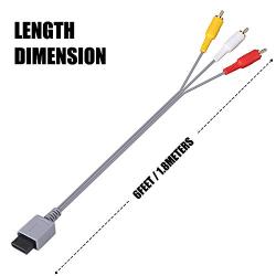 AV Cable for Wii Wii U, AV Cable Composite Retro Audio Video Standard Cord Replacement for Nintendo Wii Wii U