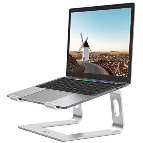 Nulaxy Laptop Stand, Ergonomic Aluminum Laptop Computer Stand, Detachable Laptop Riser Notebook Holder Stand Compatible with MacBook Air Pro, Dell XPS, HP, Lenovo More 10-15.6” Laptops- Silver