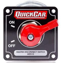QuickCar Racing Products 55-010 Red 2-1/2'' High x 2-1/2'' Wide Handle Battery Master Disconnect Switch with Black Mounting Panel