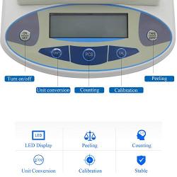 BAOSHISHAN 100g/1mg Lab Scale Precision 0.001g Analytical Electronic Balance Lab Precision Weighing Balance Scales Jewelry Scales Calibrated (100g/1mg)