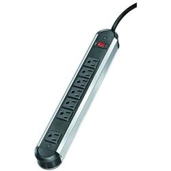 Fellowes 7-Outlet Metal Surge Protector, 6 Foot Cord, 1,250 Joules (99081),Silver