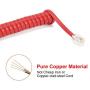 Telephone Handset Cord Detangler,Uvital 2 Pack Landline Handset Cord Cable 6Ft Uncoiled(0.72 Ft Coiled) and 2 Pack Anti-Tangle Telephone Cord Untangler 360 Degree Rotating Swivel Cord(Red)