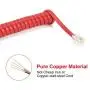 Telephone Phone Handset Cable Cord,Uvital Coiled Length 0.72 to 6 Feet Uncoiled Landline Phone Handset Cable Cord RJ9/RJ10/RJ22 4P4C(Red,2 PCS)