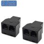 SINCODA 2 Pack RJ12 6P6C 3 Female Telephone Splitter Adapter,RJ12 6P6C Female to Two 6P6C Female,for Landline,FAX