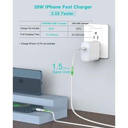 30W Fast Charger Compatible with iPad Pro 12.9 Gen 1/2 2015 2017, Pro 10.5, 8/7, Air 3, Mini 5, 12/12 Mini/12 Pro/12 Pro Max/11/11 Pro Max/XR/Xs/X, Foldable Plug, 6.6ft 3A Cable