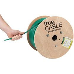 trueCABLE Cat6A Shielded Riser (CMR), 1000ft, Green, 23AWG Solid Bare Copper, 750MHz, ETL Listed, Overall Foil Shield (FTP), Bulk Ethernet Cable