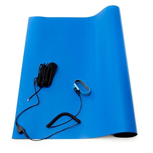 Bertech - 2059USA-2x3BKT -2059 ESD Soldering Mat Kit (Made in USA), 2 Feet Wide x 3 Feet Long x 0.06 Inches Thick, Blue, Includes a Wrist Strap and Grounding Cord, RoHS and REACH Compliant
