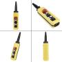 4 Directions Hoist Push Button Switch, 4 Buttons Crane Lifting Pendant Controller with Emergency Stop Button for Hoist and Crane
