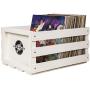 Crosley AC1004A-WH Record Storage Crate Holds up to 75 Albums, White