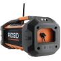 Ridgid R84087 18V Lithium Ion Cordless / Corded Jobsite Radio with Bluetooth, Aux, and AM/FM capabilities (AAA Battery and Aux Cord Included, 18V Battery Not Included)