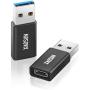 [10Gbps] USB to USB-C Adapter (2 Pack) - XAOSUN USB A to USB C Adapter - Support One-Sided Superfast Data Transmission & 100W Fast Charging - Compatible with Laptops, PC, Chargers, Oculus Quest Link