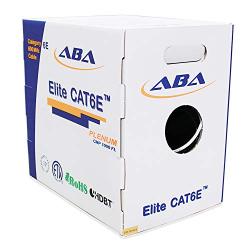 Cat6 Plenum CMP (Cat6e), Ethernet Cable 1000ft, 23AWG UTP, 600MHz, Solid Bare Copper, UL Certified, w/Spline(Noise Reducing Cross Separator), Easy to Pull (Reelex II Box), Bulk Network Cable - White