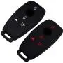 Lcyam Silicone Remote Key Fob Covers Smooth Soft Rubber Case Fits for Mercedes-Benz A220 E63S AMG E-Class GLE 350 4MATIC 2019 2020 2021 (Black Black model 2)