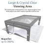 3X Large Full Page Magnifier with 12 LED Lights[Provide Evenly Lit Viewing Area], Foldable Flip-Out Legs, Dual Power Supply Modes- Ideal for Hands Free Reading, Low Vision, Seniors with Aging Eyes